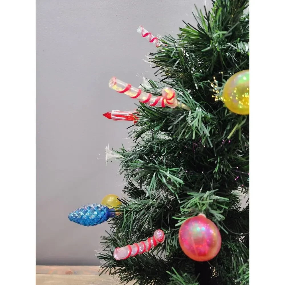 Vintage Fiber Optic Christmas Tree 30” Indoor Table Top